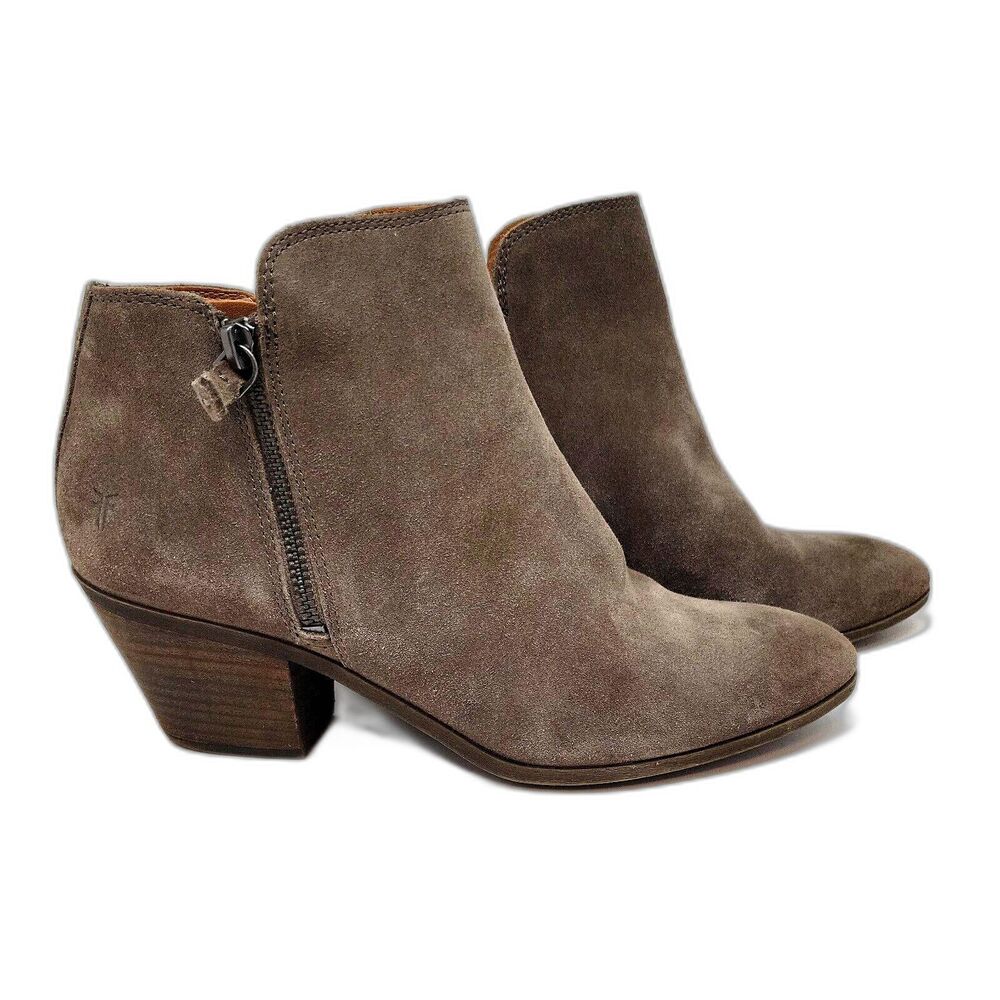 Frye Suede Double Zip Ankle Boots Womens Size 9